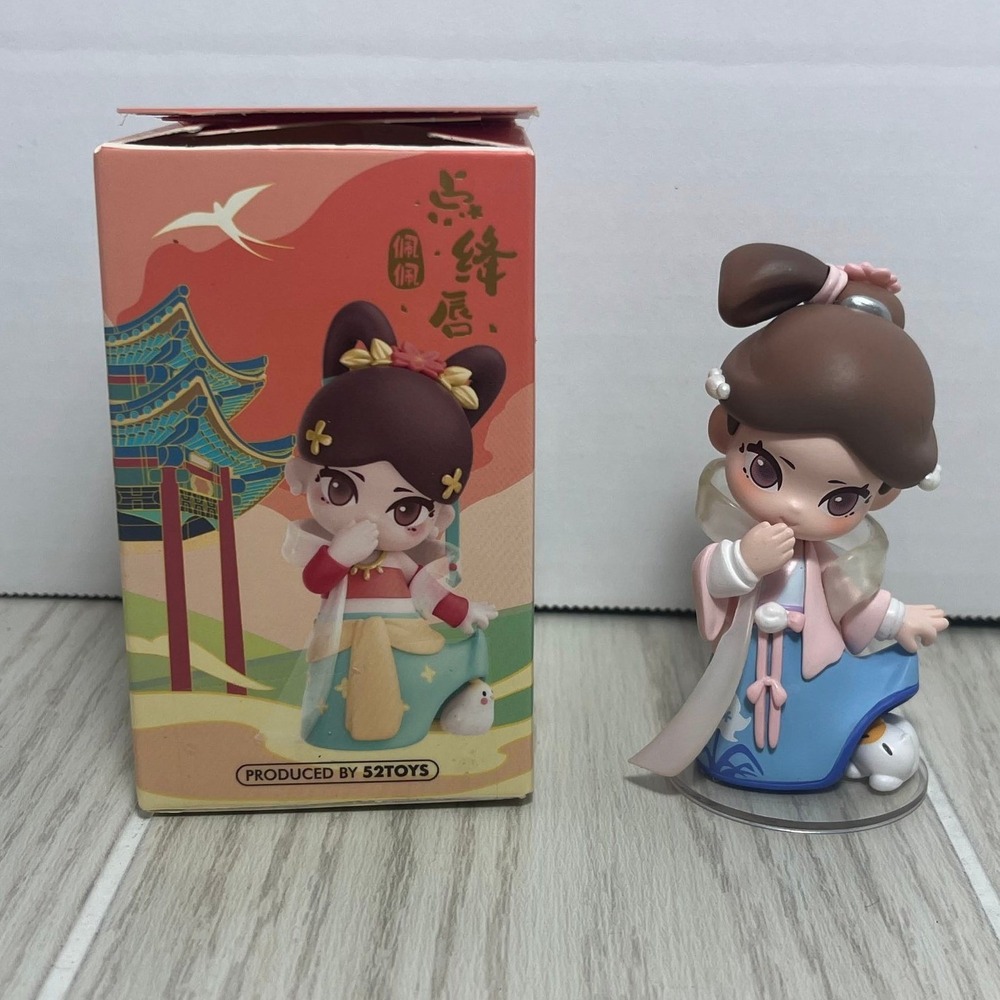 52TOYS Rouged Lips Peipei Series Tranquil Figure Pink Blue Asian Anime Girl Cat